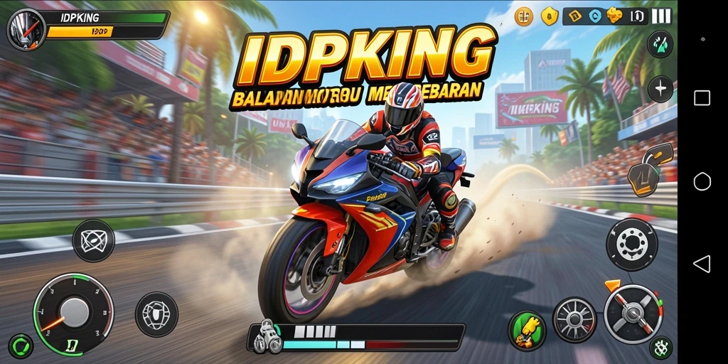 Gameplay seru dan mendebarkan dalam balapan motor.