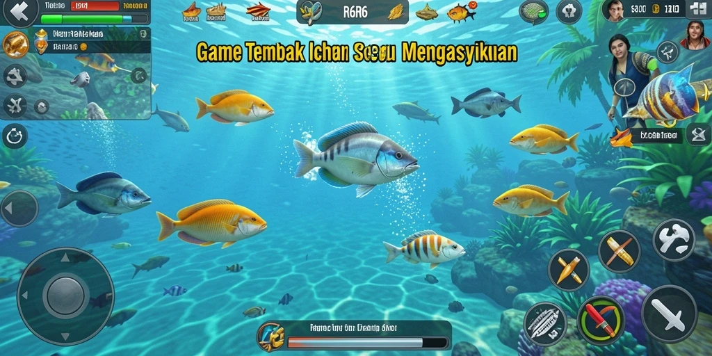 Tampilan gameplay Tembak Ikan R6R6 yang seru dan menarik.